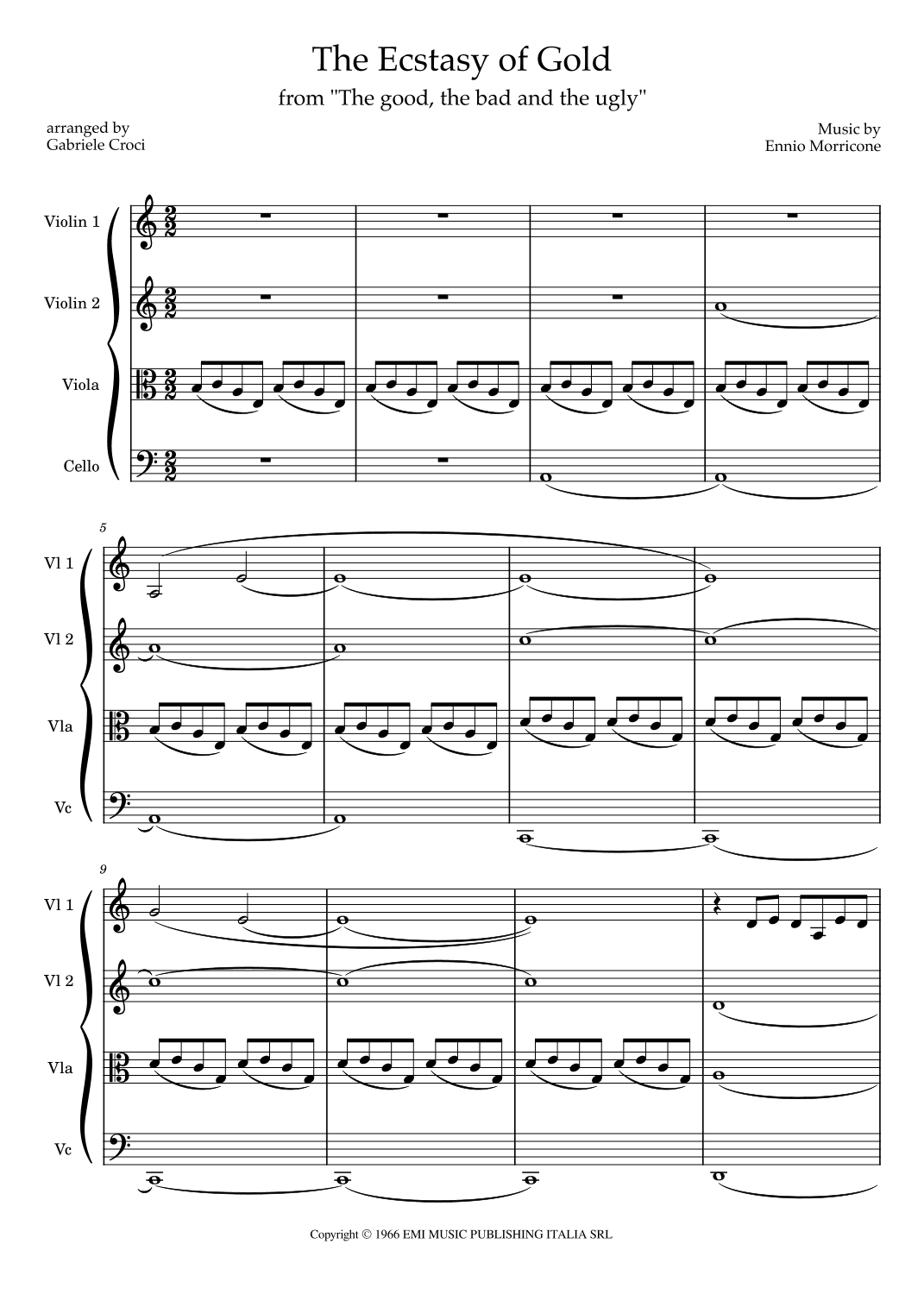 Ecstasy Of Gold (arr. Gabriele Croci)