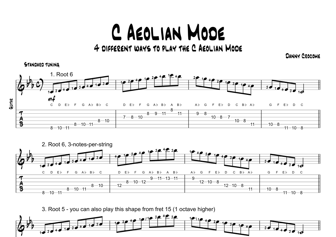 C Aeolian Mode (4 Ways to Play)