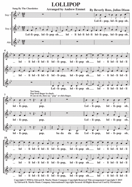 Lollipop (arr. Andrew Emmet)