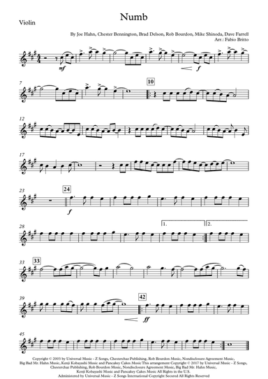 Numb (arr. Fabio Britto)