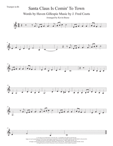 Santa Claus Is Comin' To Town (arr. Kevin Busse)
