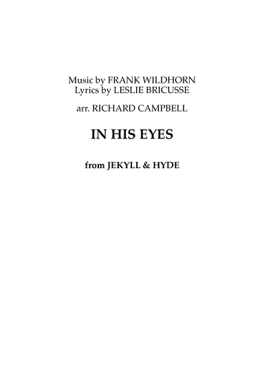 In His Eyes (arr. Richard Campbell)
