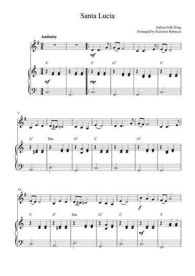 Santa Lucia (arr. Kaiserin Rebecca)