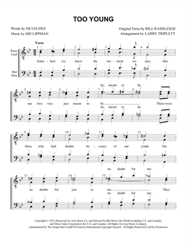 Too Young (arr. Larry Triplett)