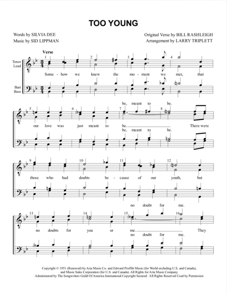 Too Young (arr. Larry Triplett)