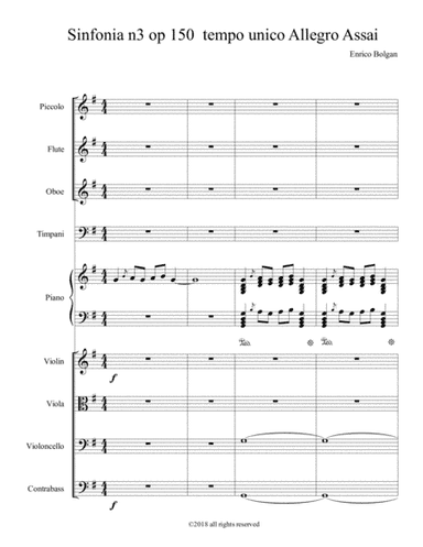 Op 150 Sinfonia n 3 Tempo unico Allegro Assai (arr. Enrico Bolgan)