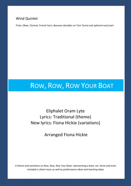 Row, Row, Row Your Boat: Wind Quintet (arr. Fiona Hickie)