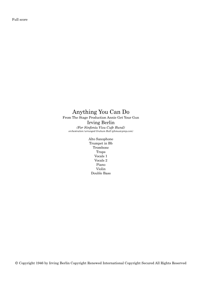 Anything You Can Do (arr. Graham Hall (ghmusicprep.com))