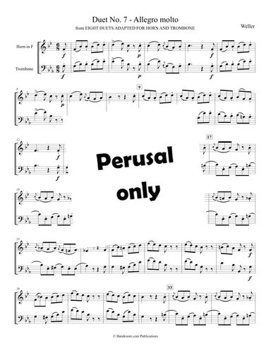 “Duet No. 7 - Allegro molto” from EIGHT DUETS ADAPTED FOR HORN AND TROMBONE (arr. Brian Harris)