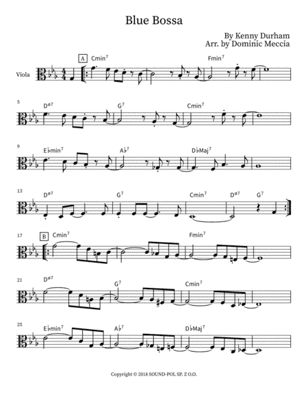 Blue Bossa (arr. Dominic Meccia)