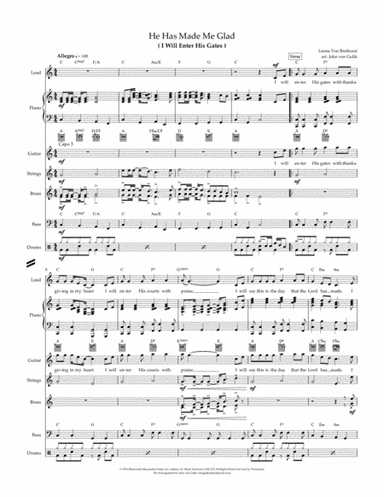 He Has Made Me Glad (i Will Enter His Gates) (arr. John van Gulik)