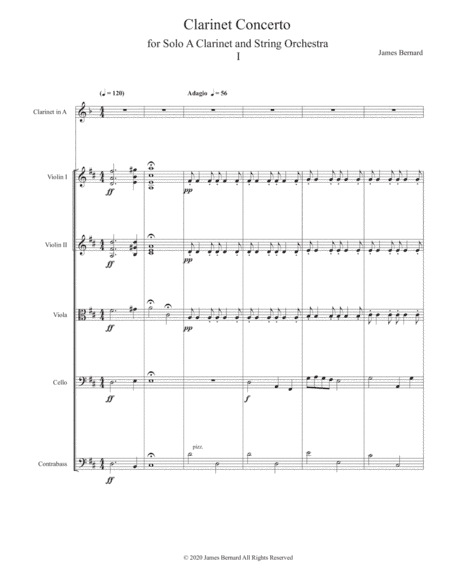 Concerto for Clarinet and String Orchestra in D Major, Op. 33: Adagio-Allegro
