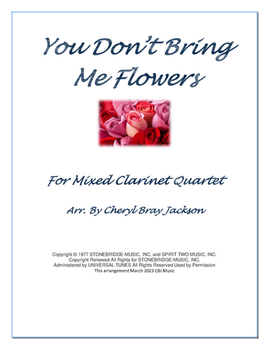 You Don't Bring Me Flowers (arr. Cheryl Bray Jackson)
