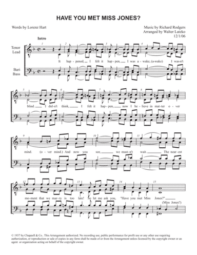 Have You Met Miss Jones? (arr. Walter Latzko)
