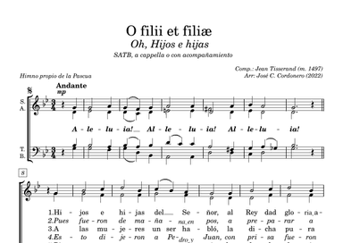 O filii et filiæ  (Oh, hijos e hijas) (arr. José C. Cordonero (n. 2000))