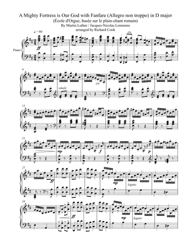 A Mighty Fortress is Our God with Fanfare (Allegro non troppo) in D major (arr. Richard Cook)