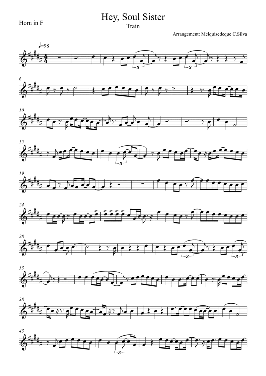 Hey, Soul Sister (arr. Melquisedeque C.Silva)