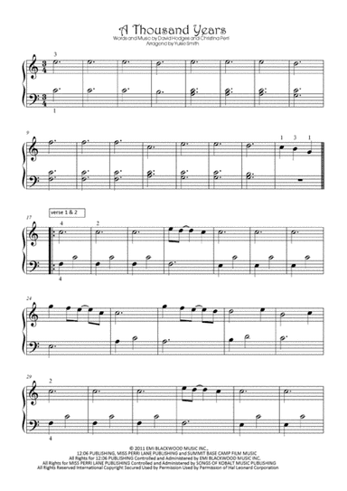 A Thousand Years (arr. Yukie Smith)