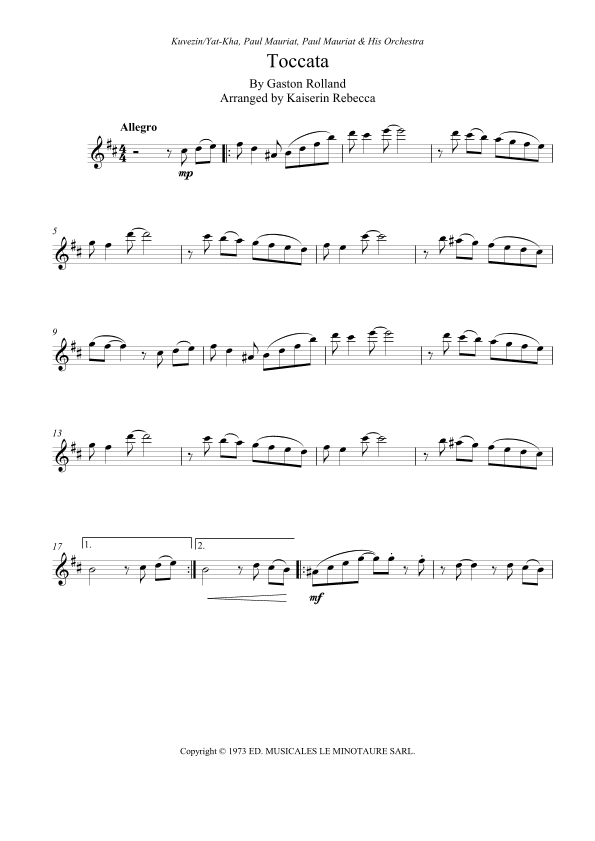 Toccata (arr. Kaiserin Rebecca)