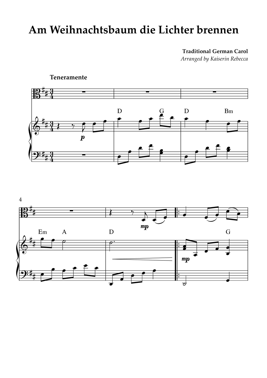 Am Weihnachtsbaum die Lichter brennen (arr. Kaiserin Rebecca)
