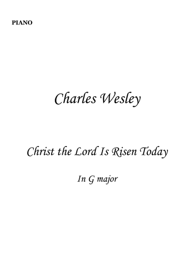 Christ the Lord is Risen Today (Jesus Christ is Risen Today) for Piano Solo in G major. Easy. Beginn (arr. Matheus Araújo)