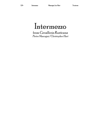 Intermezzo from Cavalleria Rusticana (arr. Christopher Hart)