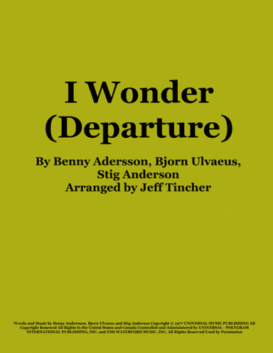 I Wonder (arr. Jeff Tincher)