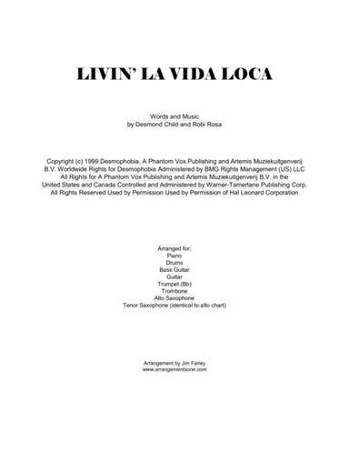 Livin' La Vida Loca (arr. Jim Farley www.arrangementsone.com)