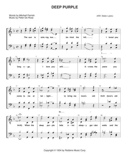 Deep Purple (arr. Walter Latzko)