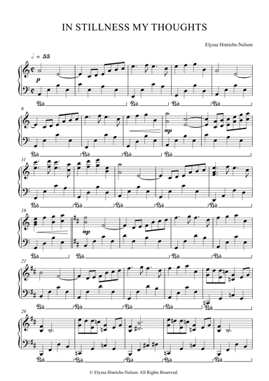 IN STILLNESS MY THOUGHTS Piano Solo by Elyssa Hinrichs-Nelson