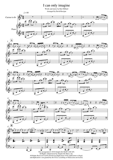 I Can Only Imagine (arr. David Kocijan)