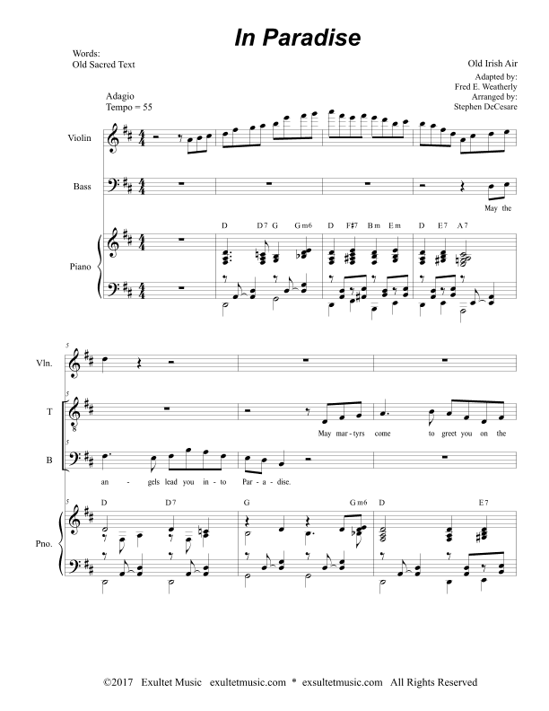 In Paradise (2-part choir - (TB) - Alternate Version) (arr. Stephen DeCesare)