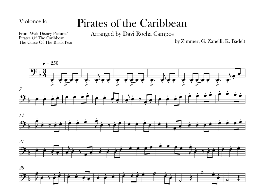 Pirates Of The Caribbean (arr. Davi Rocha Campos)