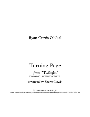 Turning Page (arr. Sherry Lewis)