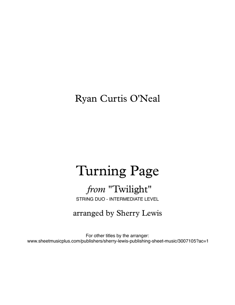 Turning Page (arr. Sherry Lewis)