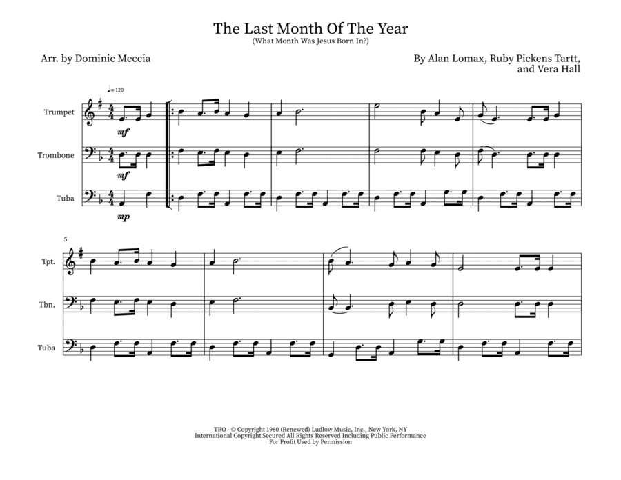 The Last Month Of The Year (what Month Was Jesus Born In?) (arr. Dominic Meccia)
