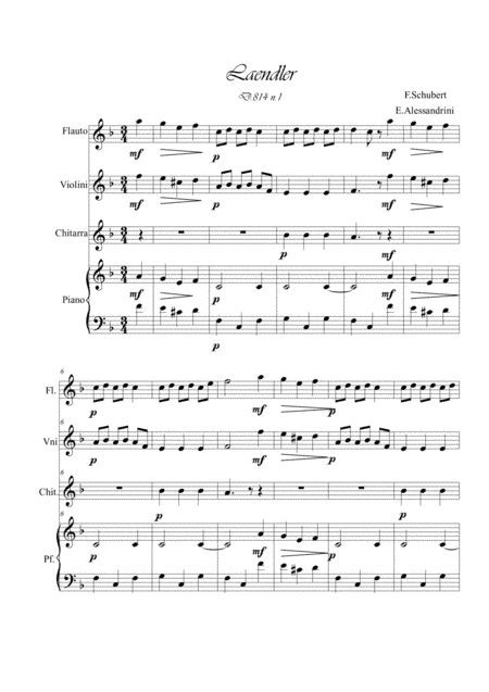 Laendler D 814 n1. Quartet (arr. Ester Alessandrini)