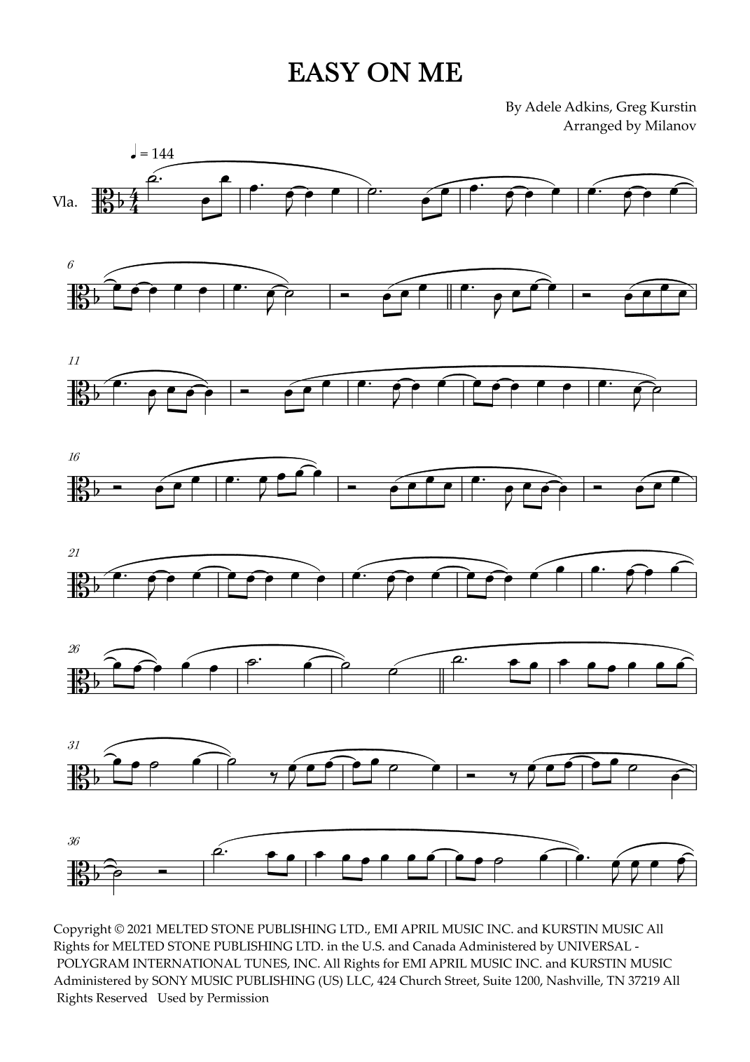 Easy On Me (arr. Milanov)