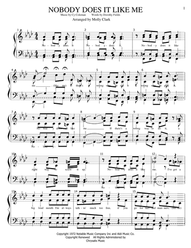 Nobody Does It Like Me (arr. Molly Clark)