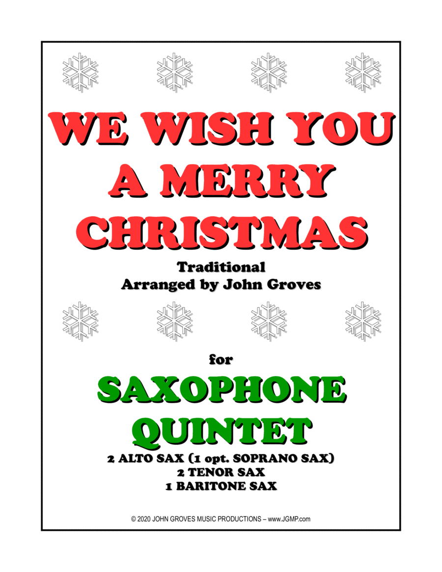 We Wish You A Merry Christmas - Saxophone Quintet (arr. John Groves)