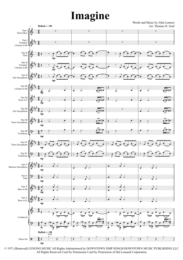 Imagine (arr. Thomas Graf)