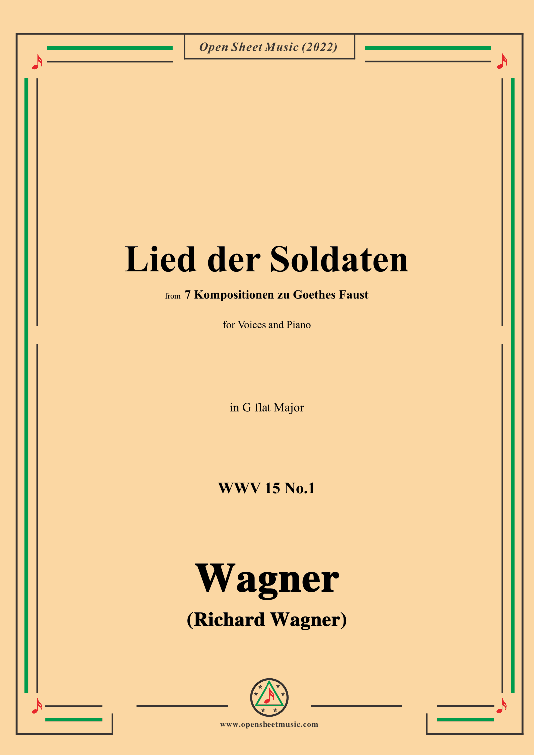 R. Wagner-Lied der Soldaten,in G flat Major,WWV 15 No.1 (arr. OSM Press)