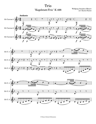 Kegelstatt Trio K 498 (arr. Karen Pearce)