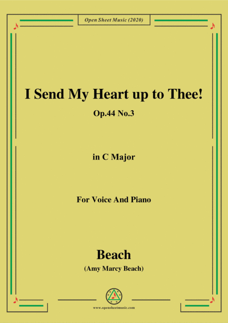 Beach-I Send My Heart up to Thee!Op.44 No.3,in C Major,for Voice and Piano (arr. MSM)