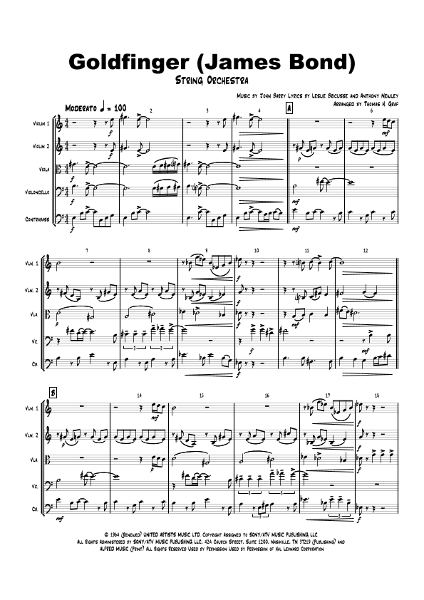Goldfinger (arr. Thomas Graf)