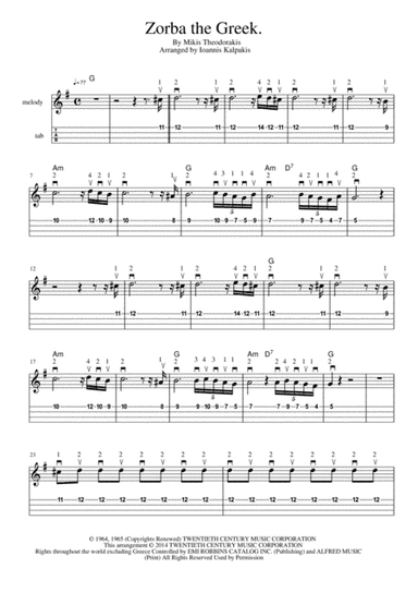 Theme From "zorba The Greek" (arr. Ioannis Kalpakis www.mandolino.blogspot.gr)