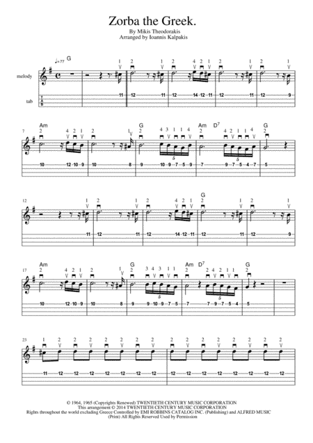 Theme From "zorba The Greek" (arr. Ioannis Kalpakis www.mandolino.blogspot.gr)