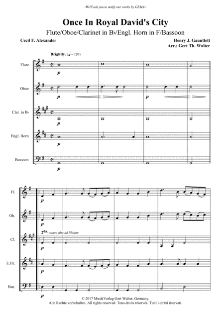 Once In Royal David's City (arr. Gert Th. Walter)