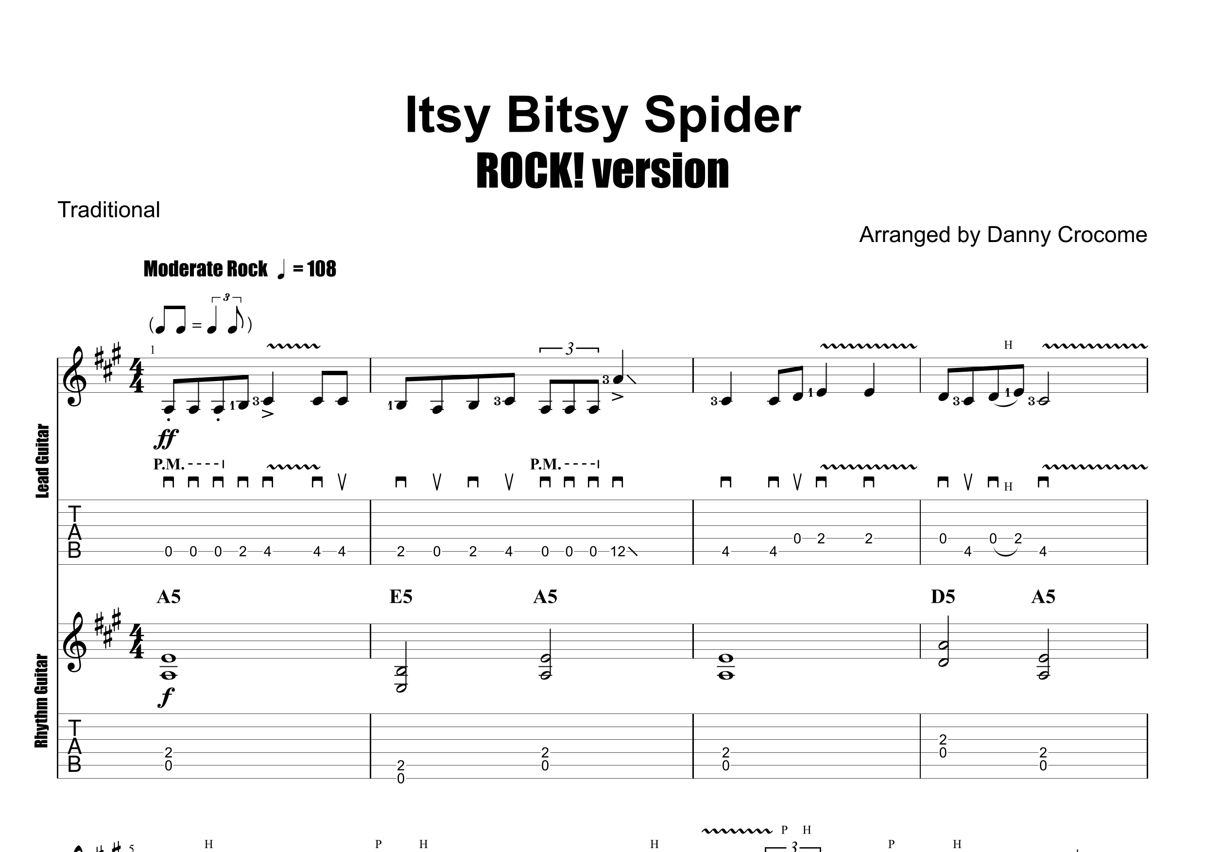 Itsy Bitsy Spider (ROCK! version) (arr. Danny Crocome)