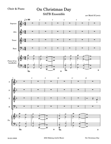 On Christmas Day - SATB divisi Ensemble